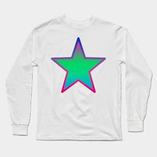 Bi+ Star (Poly Flag with upside-down Bi Flag outline) Long Sleeve T-Shirt